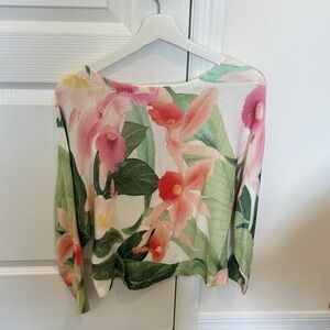 Tommy Bahama Pink and Green Floral Blouse